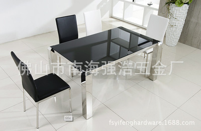 【佛山五金家具 不锈钢餐桌 时尚餐桌 大理石餐台 玻璃餐桌】价格,厂家,图片,桌类,佛山市南海强浩五金厂-