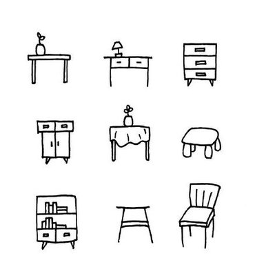 亲子涂鸦时光 一组合家欢简笔画家具等你来着色